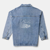 Delicate bloemen Gescripteerde bruid ontwerp Denim Jacket (Achterkant)