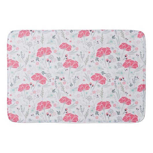  Delicate  Bloemen Roze Botanisch Badmat (Voorkant)