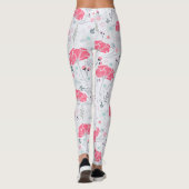 Delicate Bloemen Roze Botanisch Leggings (Achterkant)