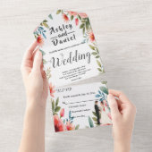 Delicate Bloementuin Bruid Bruidegom Zomer Huwelij All In One Uitnodiging (Afscheurbaar)
