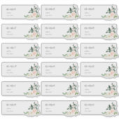 Delicate Bloom Blush Rozen Gast Adresetiketten Sticker (Voorkant)