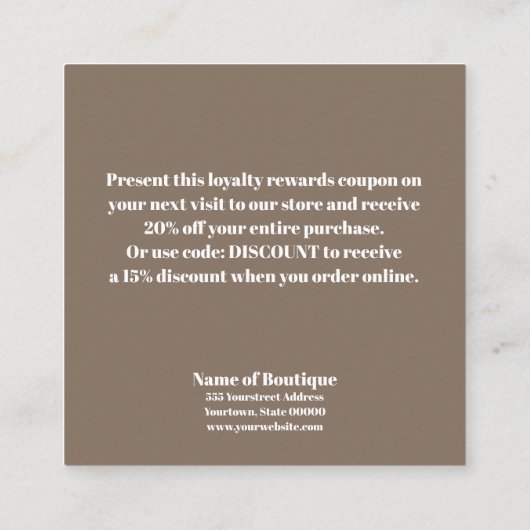 Delicate Bloom Chic Boutique Discount Coupon (Achterkant)