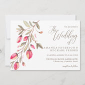 Delicate Bloom typografie rustieke bruiloft Kaart (Voorkant)