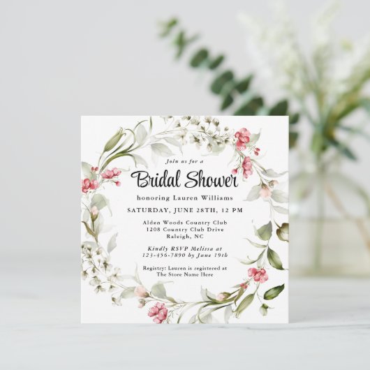 Delicate Blossoms Waterverf Floral Vrijgezellenfee Kaart (Staand voorkant)