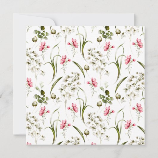 Delicate Blossoms Waterverf Floral Vrijgezellenfee Kaart (Achterkant)