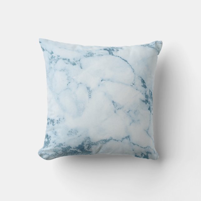 Delicate Blue Aquatic White marble Vip Kussen (Voorkant)