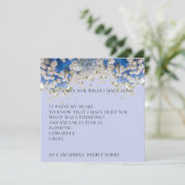 Delicate Blue Floral Je suis désolé Carte d'excuse (Debout devant)