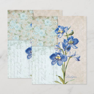 Delicate Blue Floral  plakboek papier