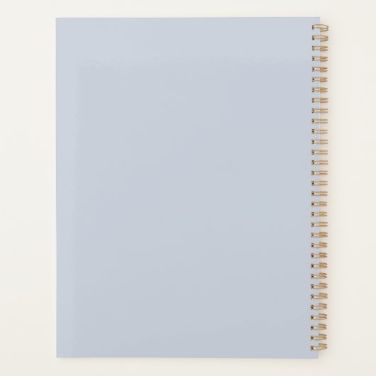 Delicate Blue Floral Wedding Planner Notebook (Dos)