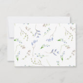 Delicate Blue French Regency Flowers Wedding RSVP Kaartje (Achterkant)