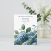 Delicate Blue Hydrangea bruiloft uitnodiging (Staand voorkant)