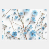 Delicate Blue Wildflowers Art Inpakpapier Vel (Voorkant 2)
