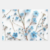 Delicate Blue Wildflowers Art Inpakpapier Vel (Voorkant)