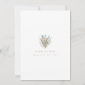 Delicate Blue Wildflowers Elopement Reception Kaart (Achterkant)