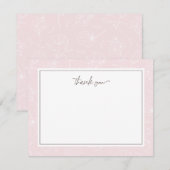 Delicate Blush Bloemen Bedankt Notitiekaartje (Voorkant / Achterkant)