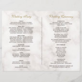 Delicate Blush Gold Flowers Marble Wedding Program (Achterkant)