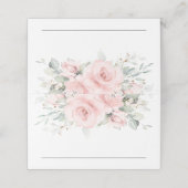 Delicate Blush Roze Bloemen Bruiloft Gast Naam (Buitenkant ongevouwen)