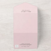 Delicate Blush Roze Bloemen Waterverf Bruiloft All In One Uitnodiging (Buitenkant)