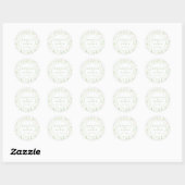 Delicate blush roze groene wilde bloem boho bruilo ronde sticker (Vel)
