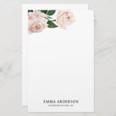 Delicate Blush-Rozen Briefpapier (Voorkant / Achterkant)