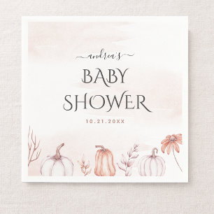 Delicate Blush Warm Tone Herfst Pumpkin Baby showe Servet