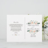 Delicate Blush White Cream Flowers Wedding Program (Staand voorkant)