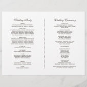 Delicate Blush White Cream Flowers Wedding Program (Achterkant)