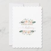 Delicate Blush White Flowers Gold Girl Christening Kaart (Achterkant)