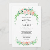 Delicate boeket bruiloft uitnodiging (Voorkant / Achterkant)