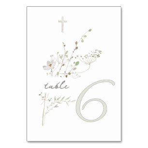 Delicate boeket wilde bloemen Doop n 6 Kaart