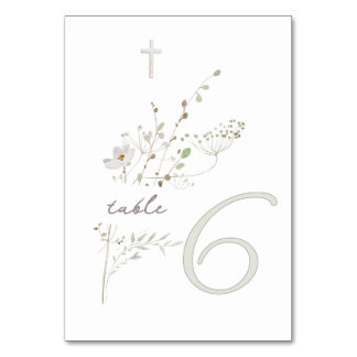 Delicate boeket wilde bloemen Doop n 6 Kaart