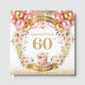 Delicate Boho 60e verjaardag gastenboek Petal Glow (Voorkant)