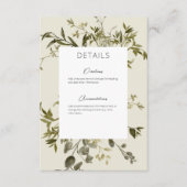 Delicate Boho groen bruiloft details Informatiekaartje (Voorkant)