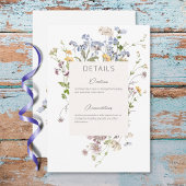 Delicate Boho Wildbloemen Wit Details Informatiekaartje