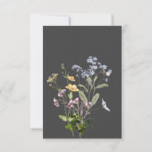 Delicate Boho Wilde Bloemen Charcoal Bruiloft Save The Date (Achterkant)