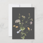 Delicate Boho Wilde Bloemen Charcoal RSVP Kaartje (Achterkant)