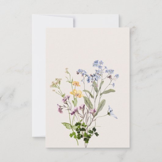 Delicate Boho Wildflower Cream Bruiloft Save The Date (Achterkant)