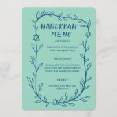 Delicate Botanical Hanukkah Party Dinner CUSTOM Menu (Voorkant)