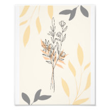 Delicate Botanical Line Art Bouquet