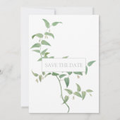Delicate Botanical Wedding Greenery Save The Date (Achterkant)