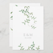 Delicate Botanical Wedding Greenery Save The Date (Voorkant / Achterkant)