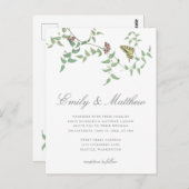 Delicate Botanische Boterfly Wedding Uitnodiging (Voorkant / Achterkant)