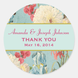 Delicate Botanische Bruiloft Dank u Ronde Sticker