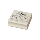 Delicate Botanische getrouwde paar retour adres Rubberstempel (Stempel)