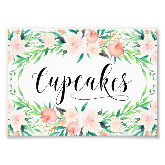 Delicate Bouquet Cupcakes Print Foto Afdruk (Voorkant)