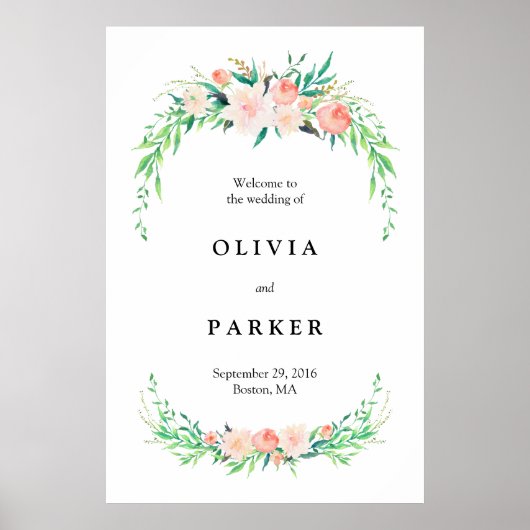 Délicate Bouquet Grande Affiche de bienvenue Maria (Devant)