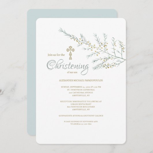 Délicate Branche Invitation religieuse (Devant / Derrière)