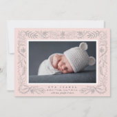 Delicate Branches Birth Announcement | Blush Aankondiging (Voorkant)