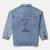 Delicate Bruiloft Monogram Mrs Denim Jacket (Achterkant)