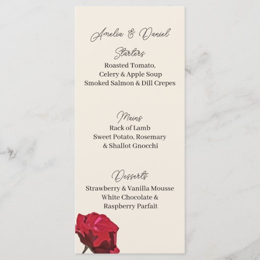 Delicate Butterfly Menu Kaart (Voorkant)